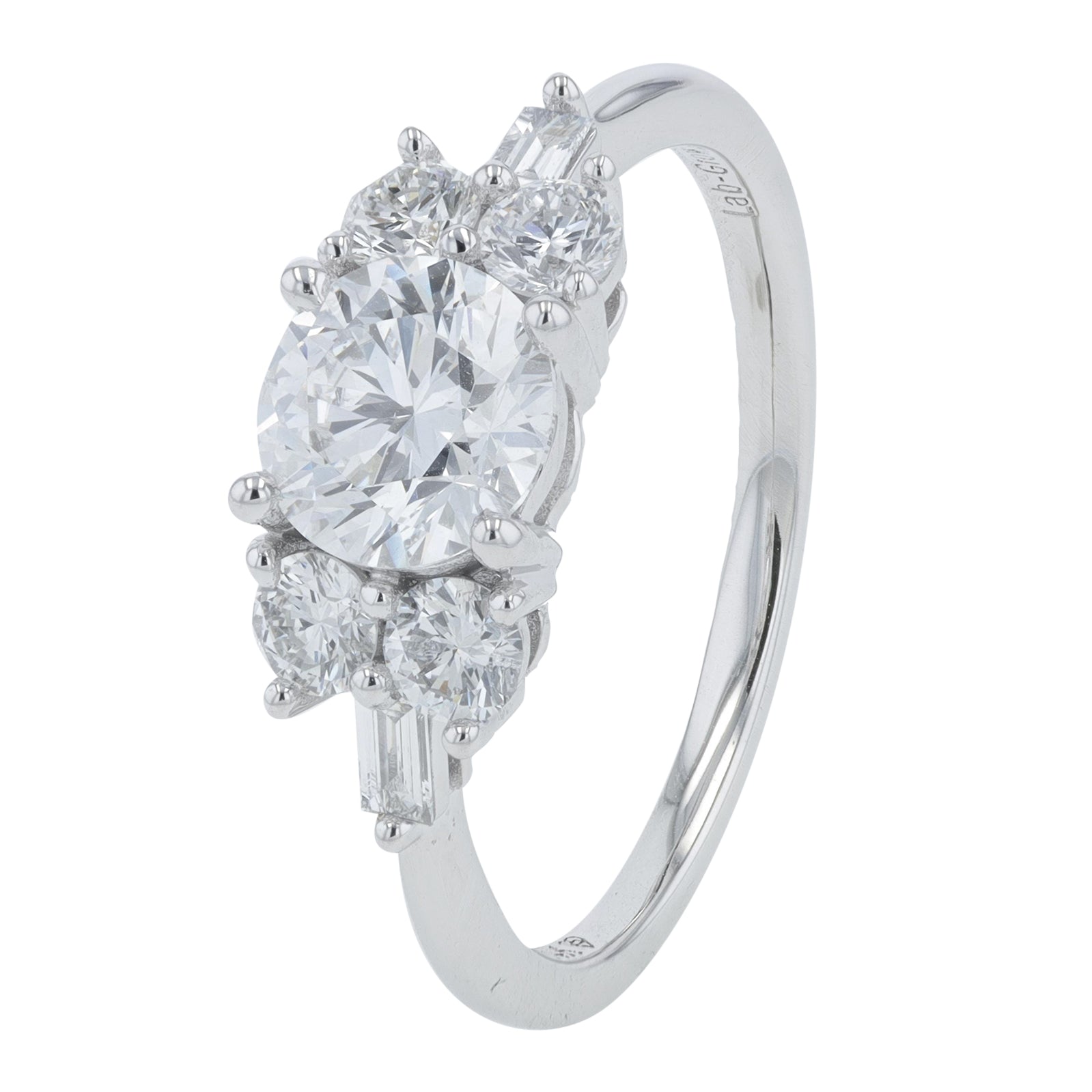 Lab Diamond Round Center Engagement Ring in 14K Gold (1 ct. tw)