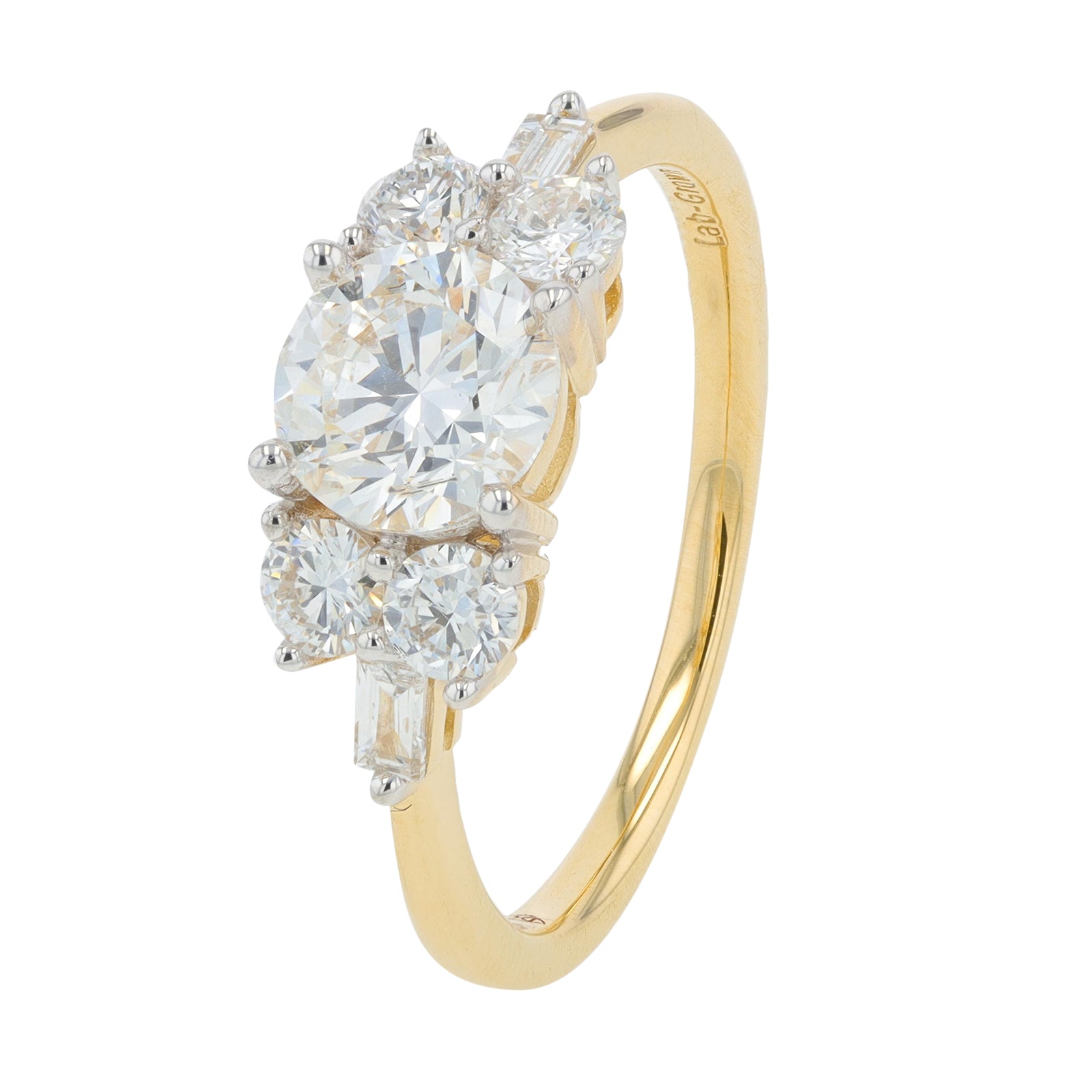 Lab Diamond Round Center Engagement Ring in 14K Gold (1 ct. tw)