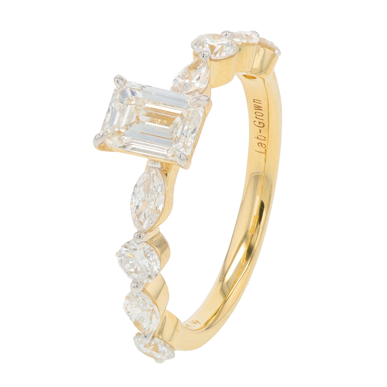 14K 0.75 CT Emerald Cut Lab Grown Diamond Center Engagement Ring<p><strong>More Colors Available</p></strong><p><strong>Lab Grown Diamond</p></strong>