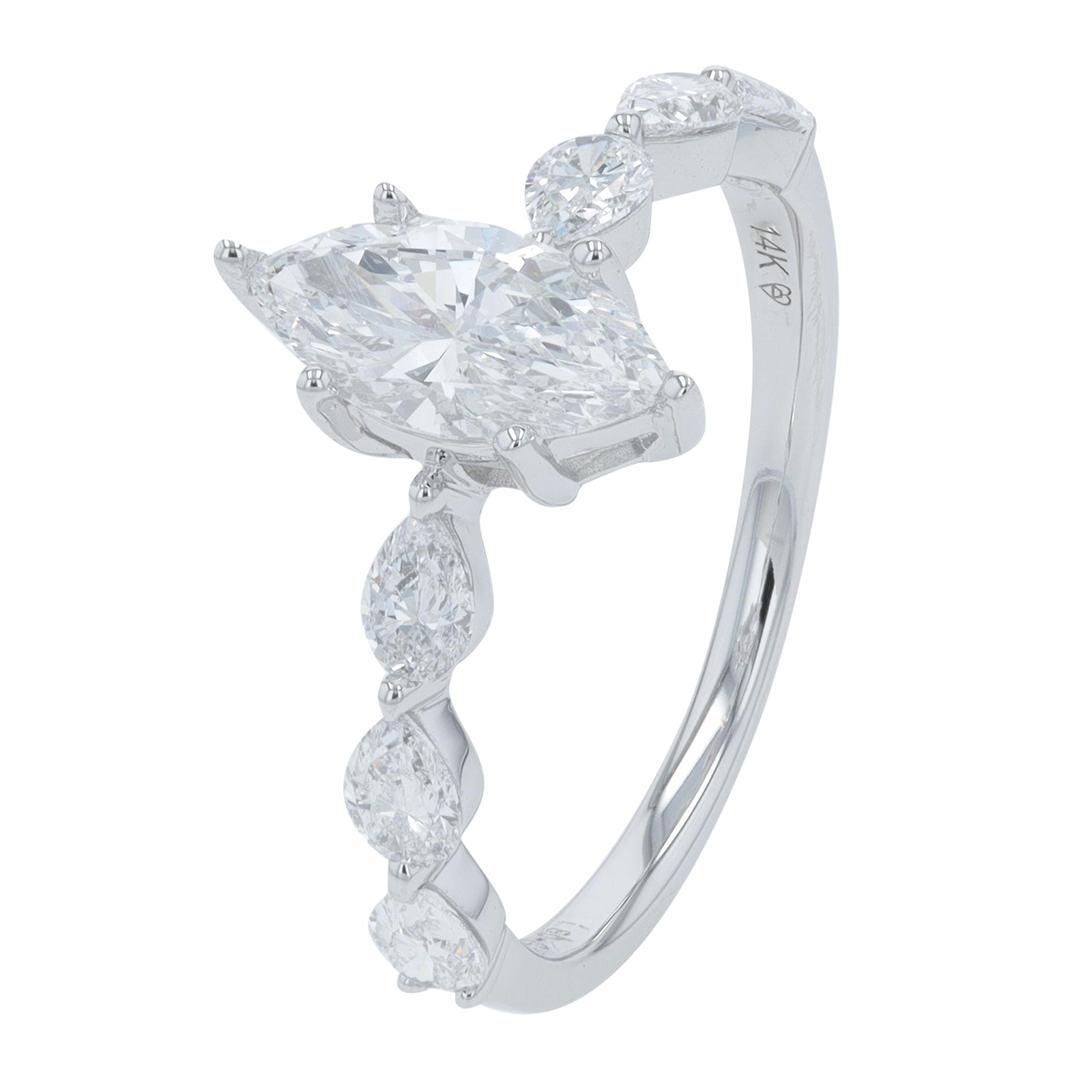 14K 1.50 CT Lab Grown Diamond Marquise Engagement Ring<p><strong>More Colors Available</p></strong><p><strong>Lab Grown Diamond</p></strong>