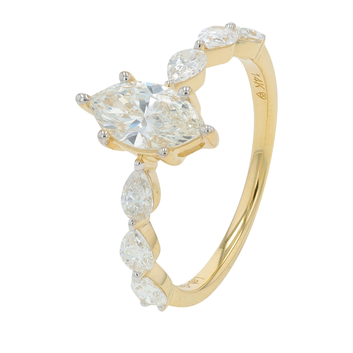 14K 1.50 CT Lab Grown Diamond Marquise Engagement Ring<p><strong>More Colors Available</p></strong><p><strong>Lab Grown Diamond</p></strong>