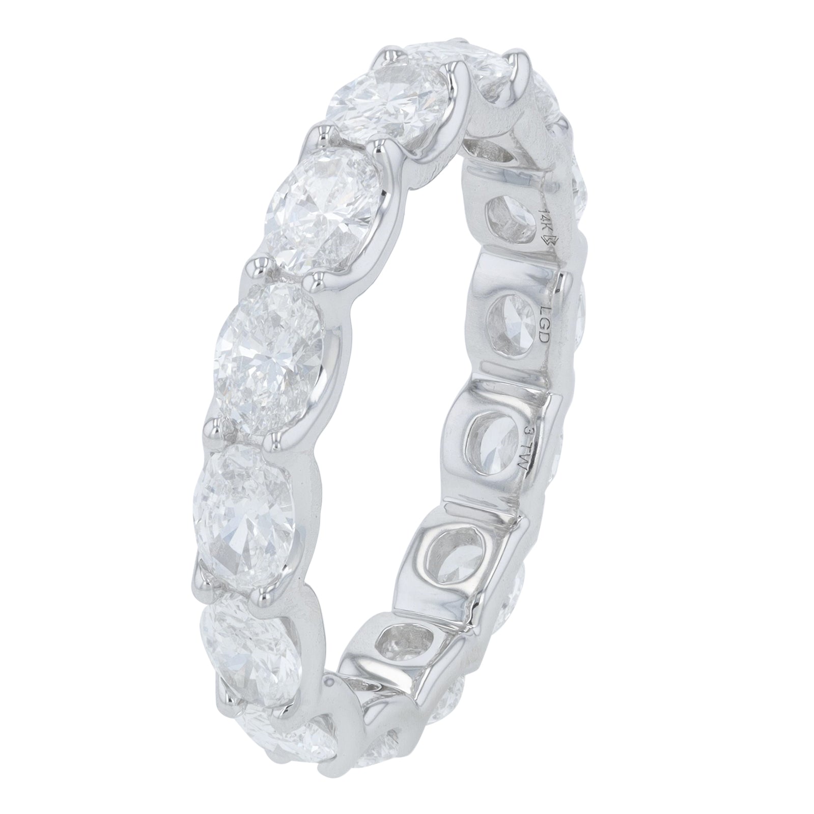 14K WG 3 CTW Lab Grown Diamond Eternity Oval Band<p><strong>Lab Grown Diamond</p></strong><p><strong>Multiple Sizes</p></strong>