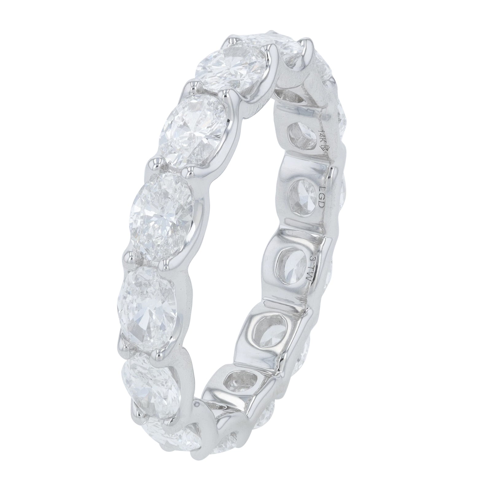 14K WG 3 CTW Lab Grown Diamond Eternity Oval Band<p><strong>Lab Grown Diamond</p></strong><p><strong>Multiple Sizes</p></strong>
