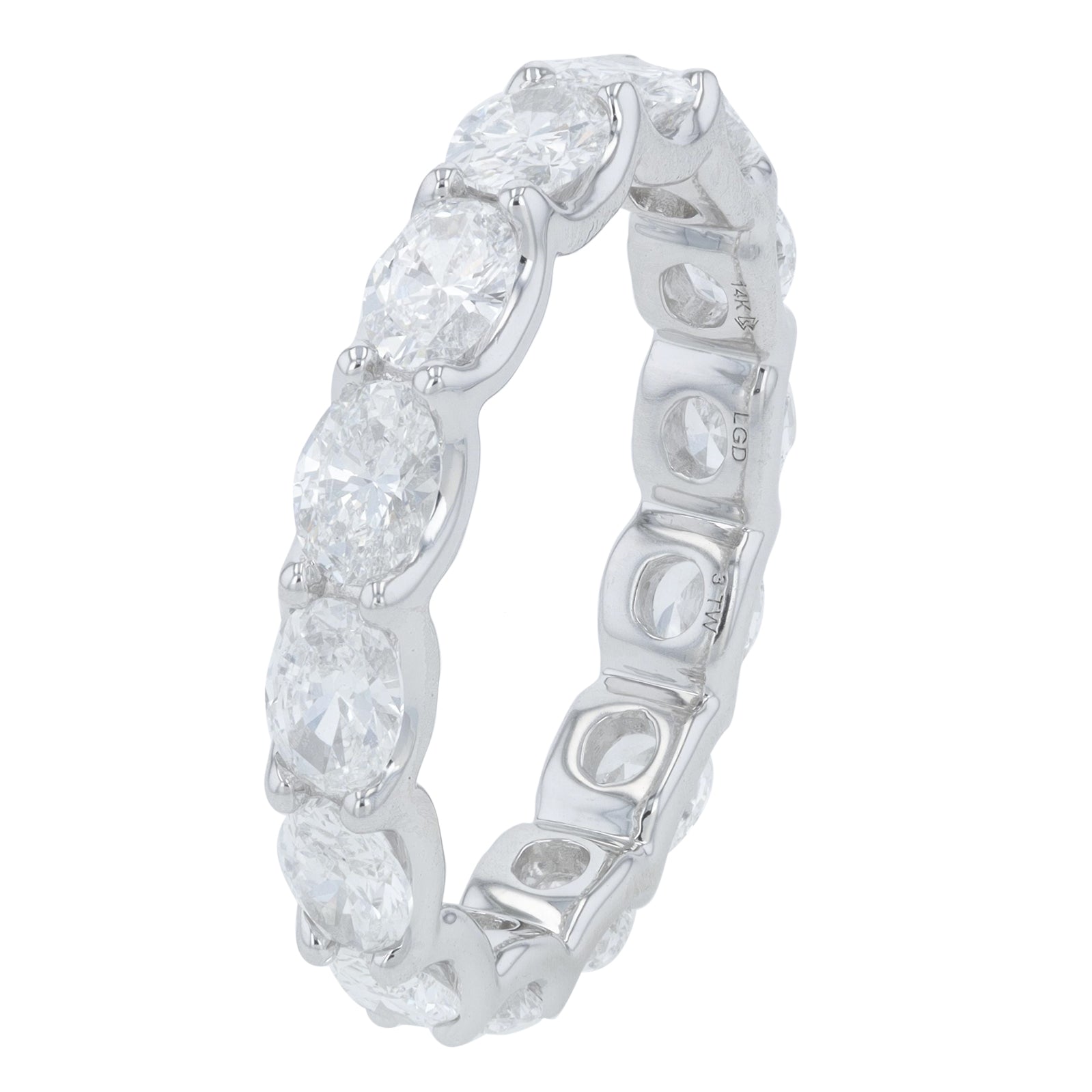 14K WG 3 CTW Lab Grown Diamond Eternity Oval Band<p><strong>Lab Grown Diamond</p></strong><p><strong>Multiple Sizes</p></strong>