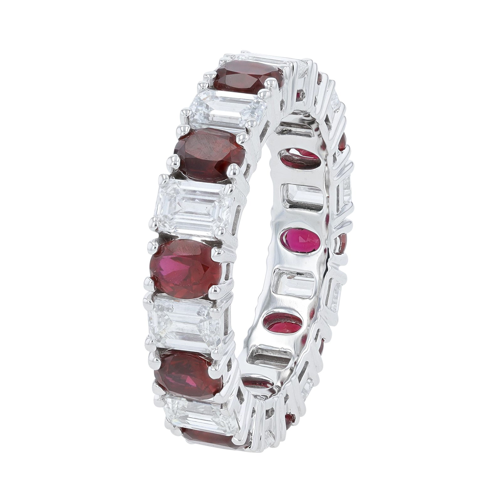 14K WG Lab Grown Diamond & Lab Grown Ruby Eternity Band<p><strong>Lab Grown</p></strong>