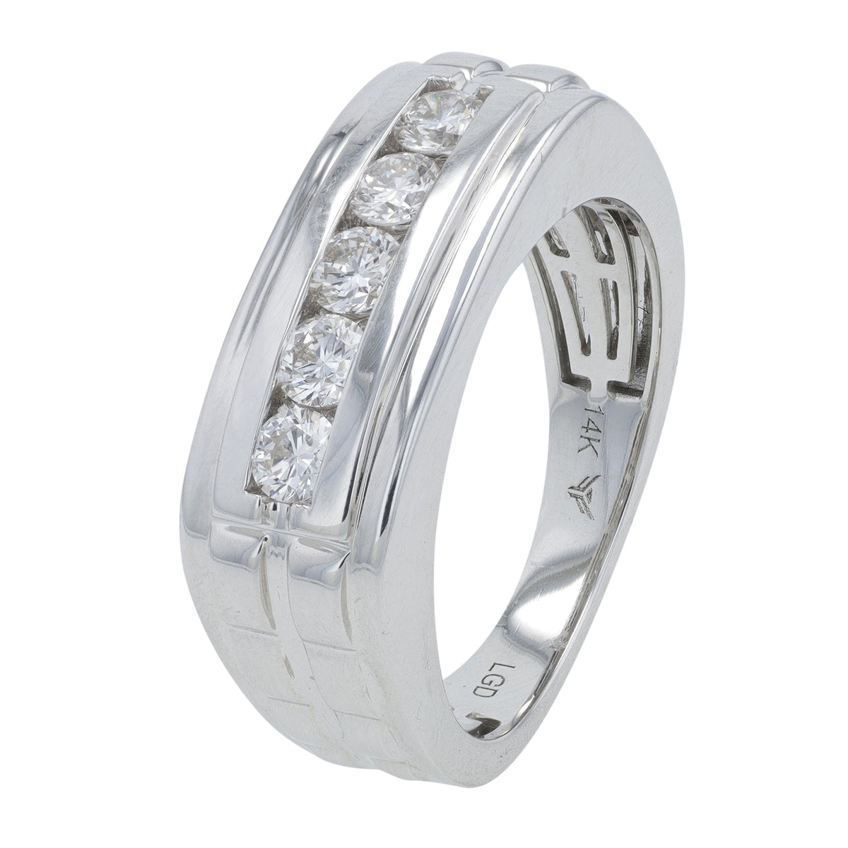 14K WG .70 CTW Lab Grown Diamond Gents Wedding Band<p><strong>Lab Grown Diamond</p></strong>
