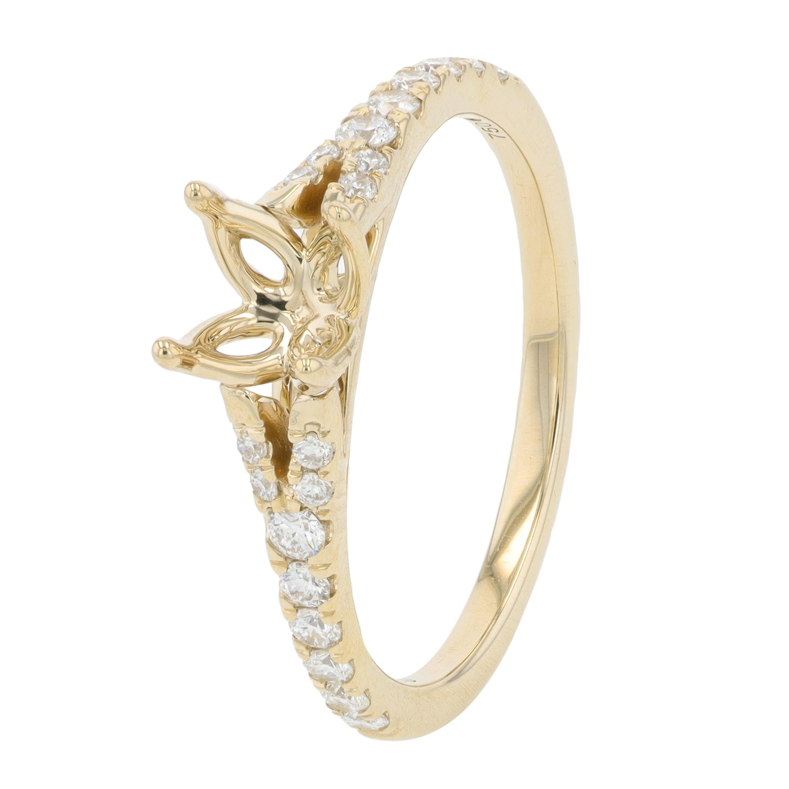 18K YG .50 CT Lab Grown Diamond Semi-Mount<p><strong>Lab Grown Diamond</p></strong>