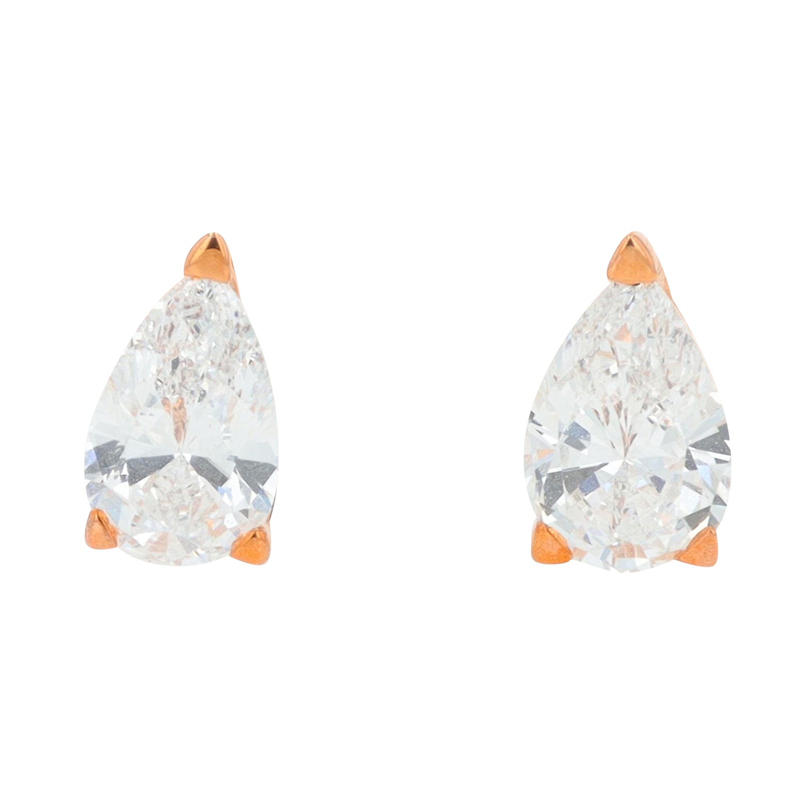 Lab Diamond Pear Cut Studs in 14K Rose Gold (0.50 ct. tw)