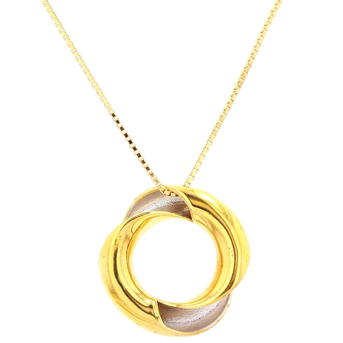 14K YG Twisted Circle Pendant