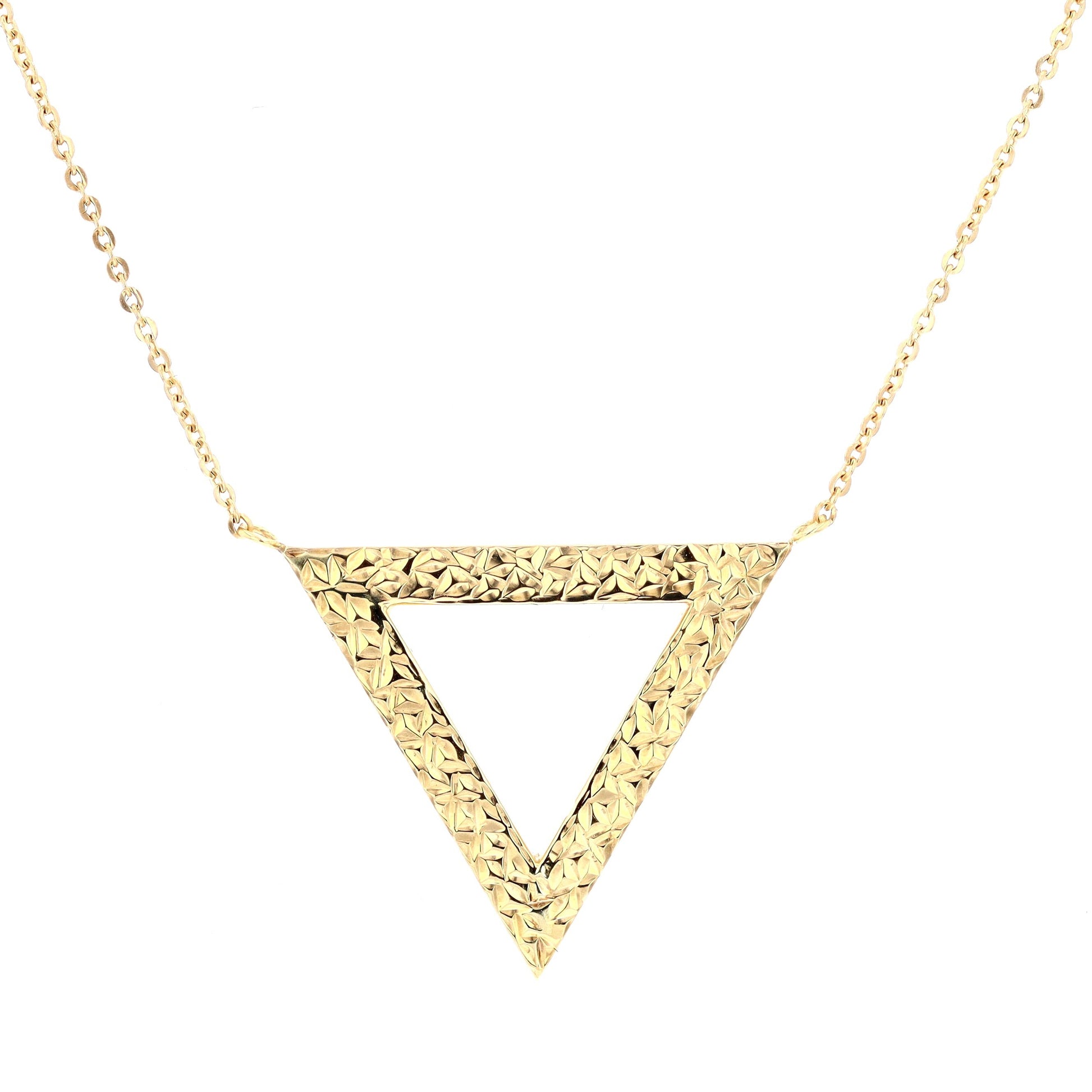 14K YG Triangle Necklace