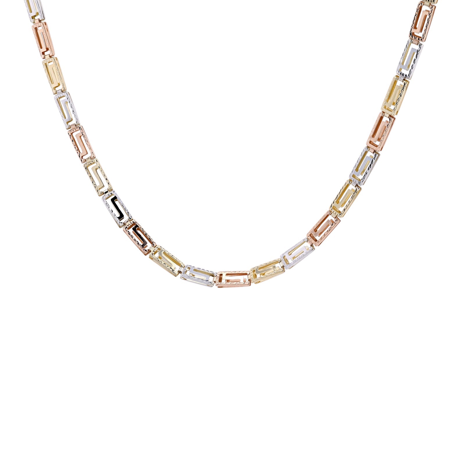 10K Tri-Tone Gold Chain