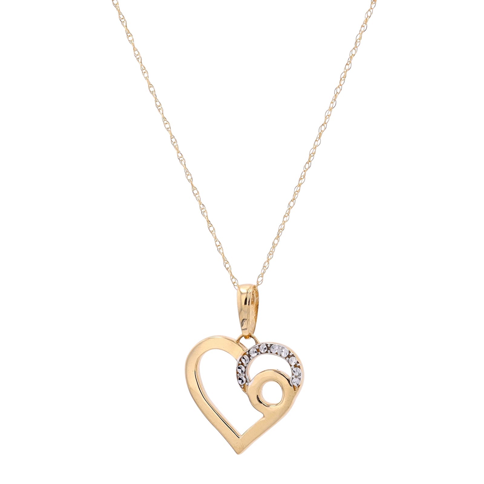 14K TT Heart Pendant
