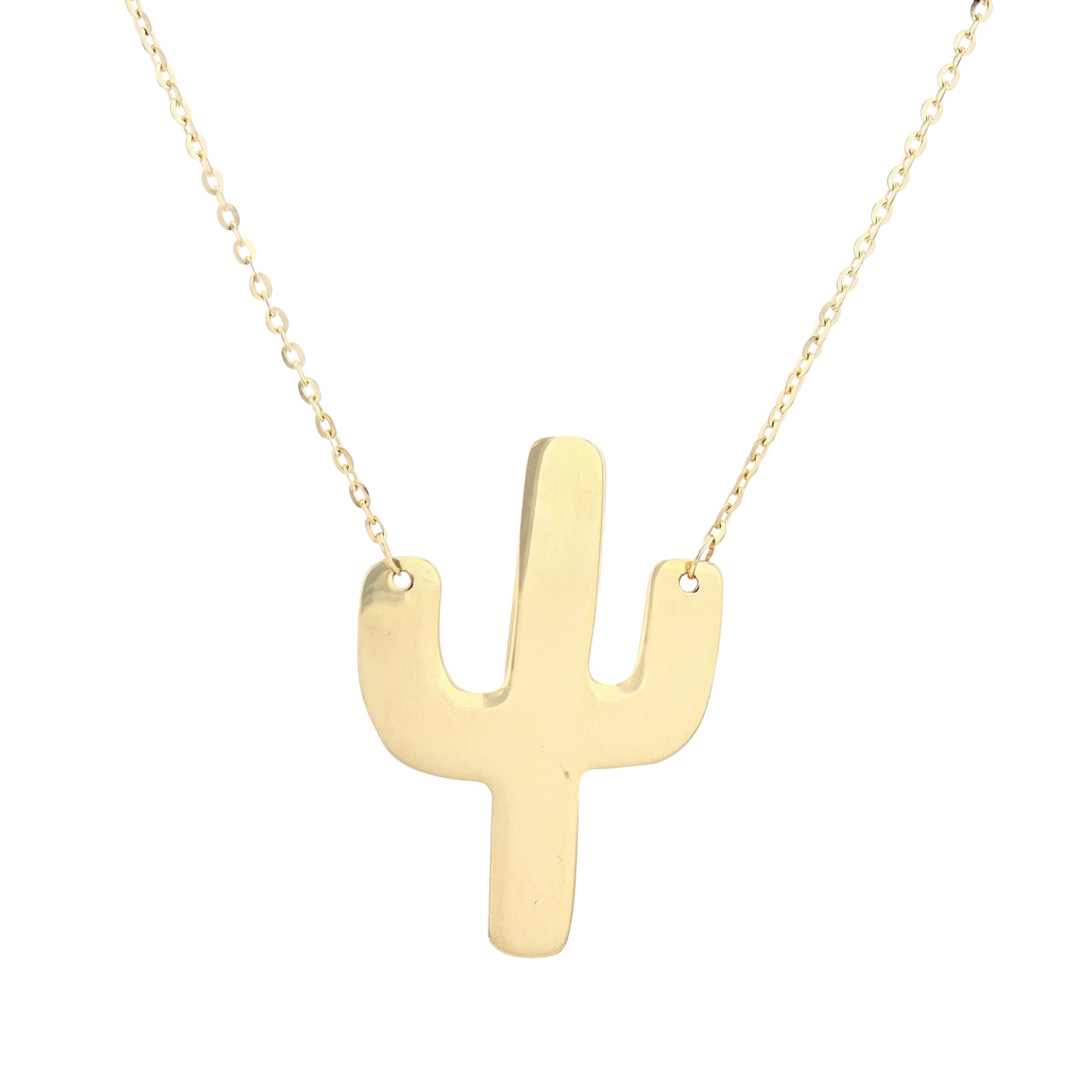 14K YG Cactus Necklace