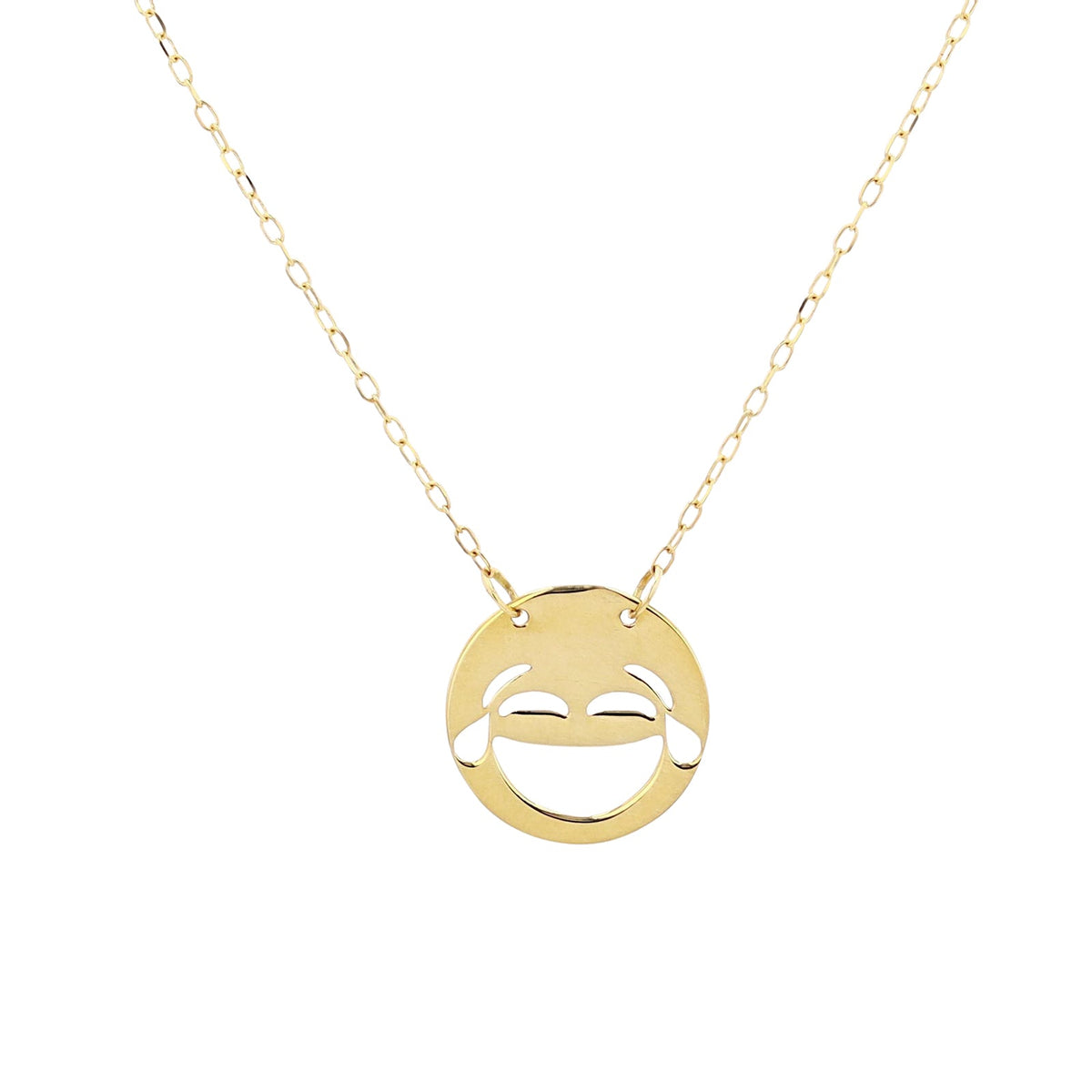 14K YG Emoji Face Necklace