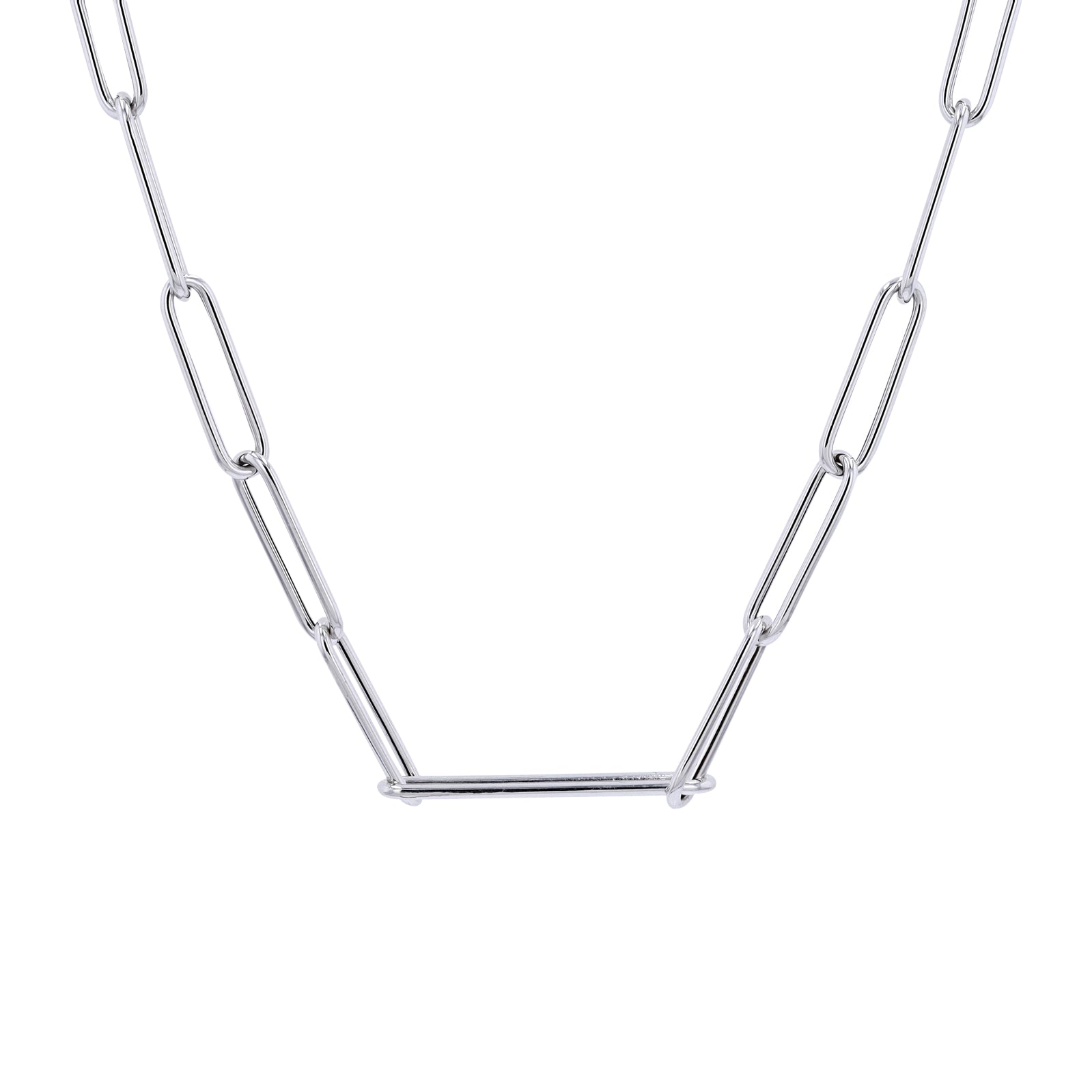 14K WG 26 Inch Paperclip Chain