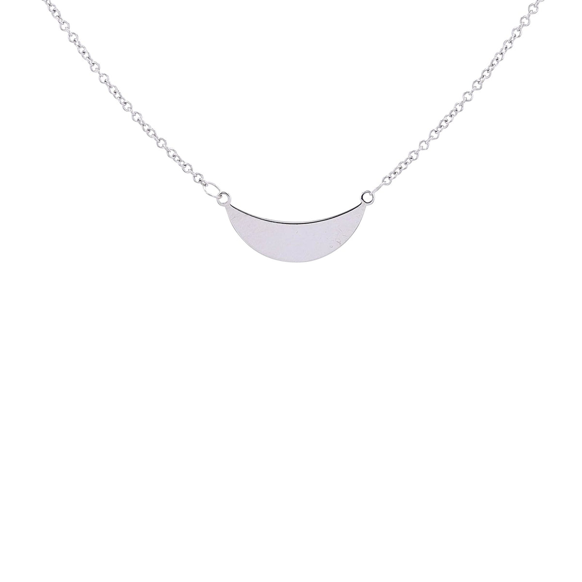 14K WG Crescent Necklace