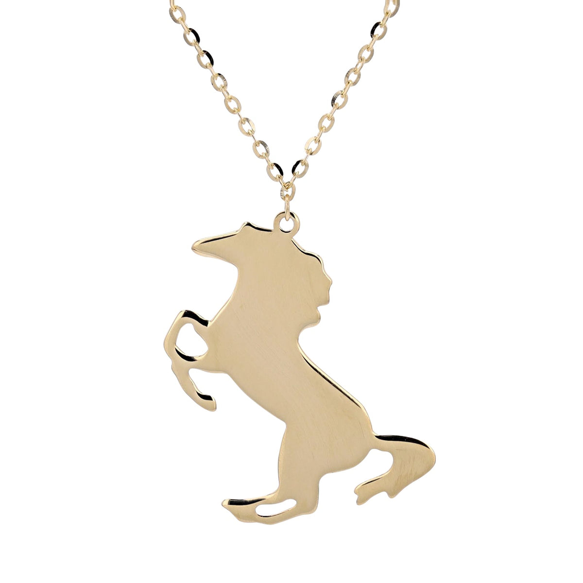 14K YG Stallion Horse Pendant