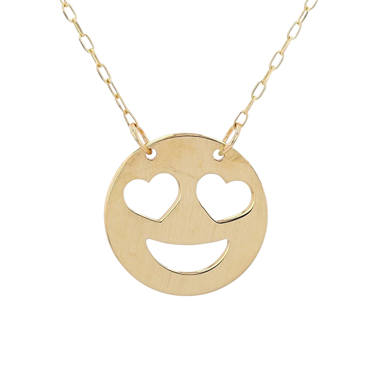 14K YG Emoji Smiley Necklace