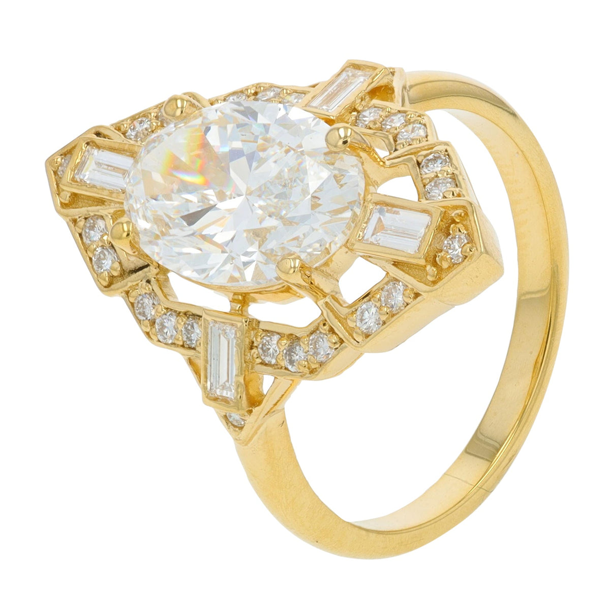 14K 3 CT Lab Grown Diamond Art Deco Ring<p><strong>More Colors Available</p></strong><p><strong>Lab Grown Diamond</p></strong><p><strong>IGI Available</p></strong>