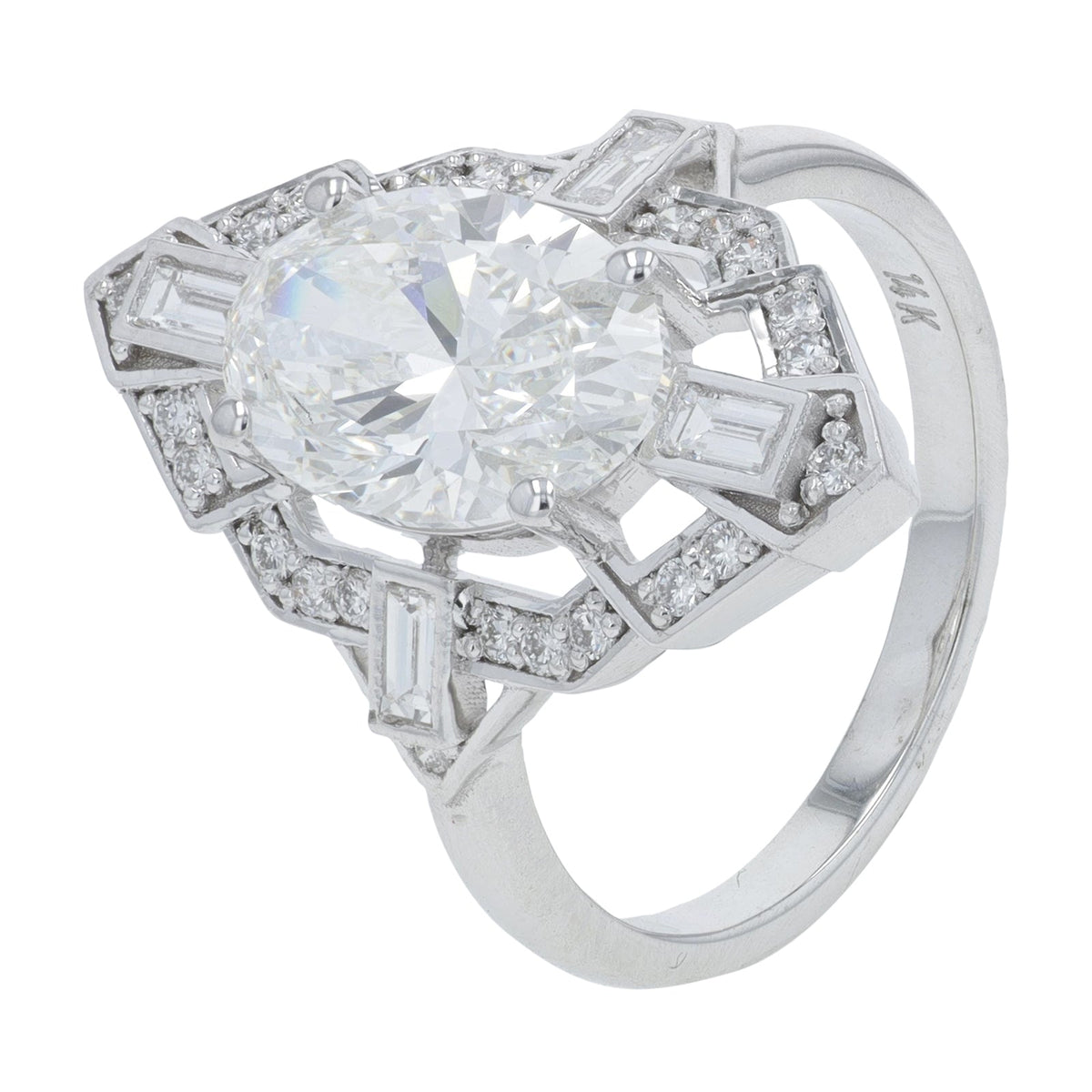 14K 3 CT Lab Grown Diamond Art Deco Ring<p><strong>More Colors Available</p></strong><p><strong>Lab Grown Diamond</p></strong><p><strong>IGI Available</p></strong>