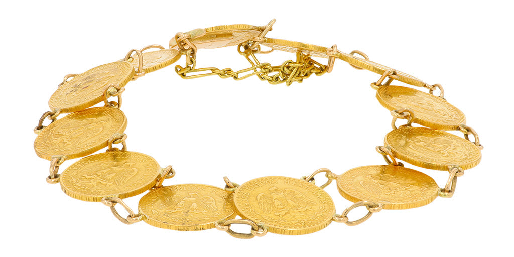 14K/21K YG 12 Mexican Pesos Bracelet