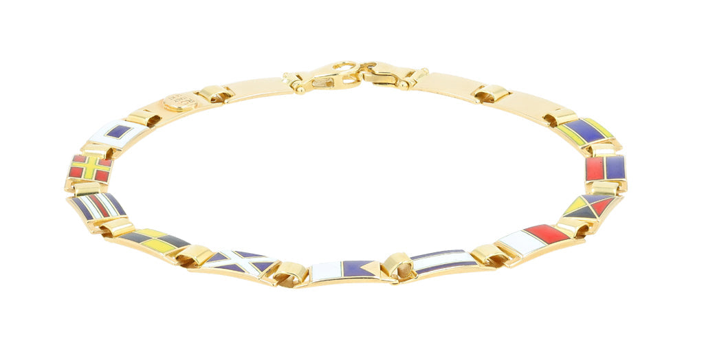 14K YG Sailing Flag Bracelet