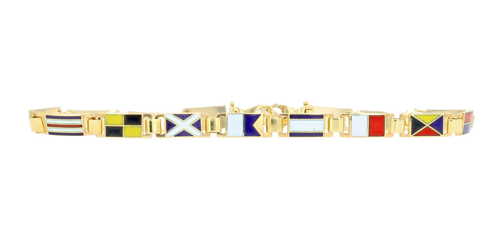 14K YG Sailing Flag Bracelet