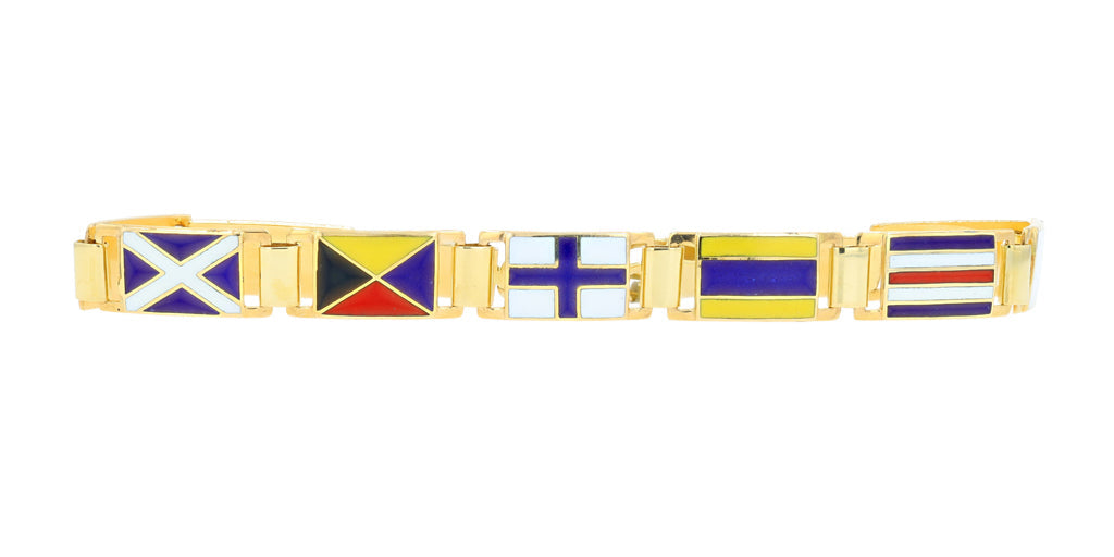 14K YG Sailing Flag Bracelet