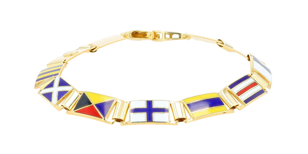 14K YG Sailing Flag Bracelet