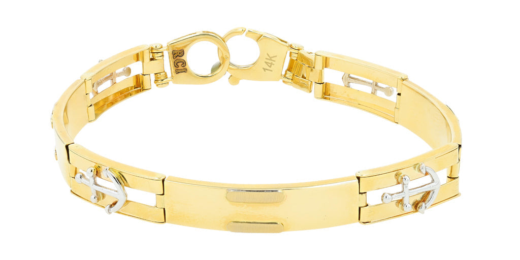 14K TT Anchor Bracelet