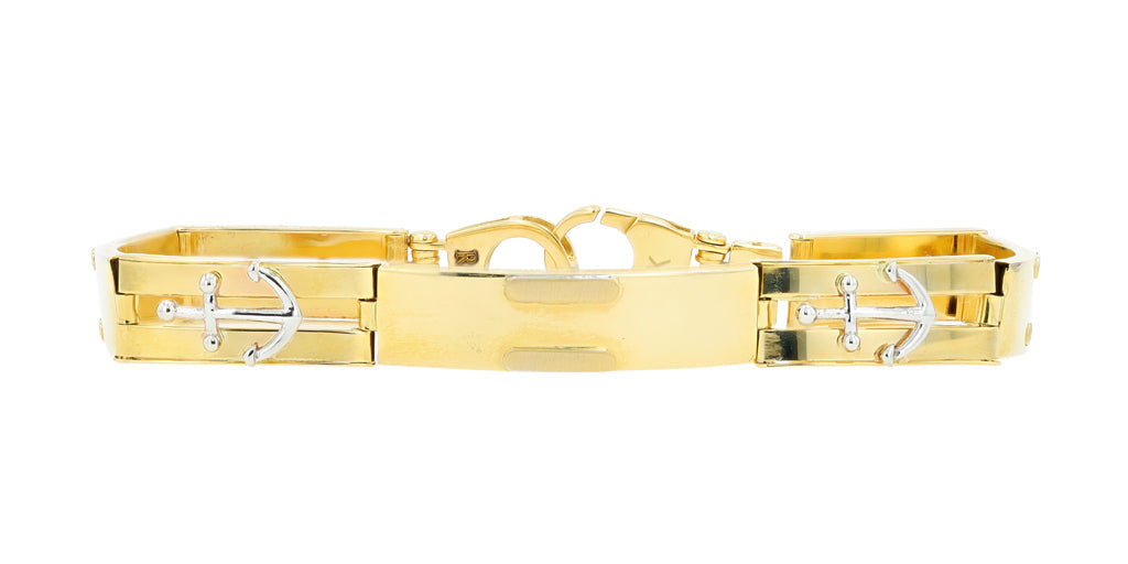 14K TT Anchor Bracelet