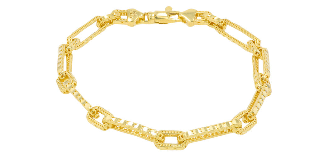 14K YG Paperclip Bracelet