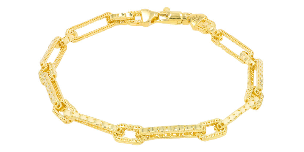 14K YG Paperclip Bracelet