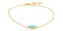 14K YG Blue Enamel Disc Bracelet