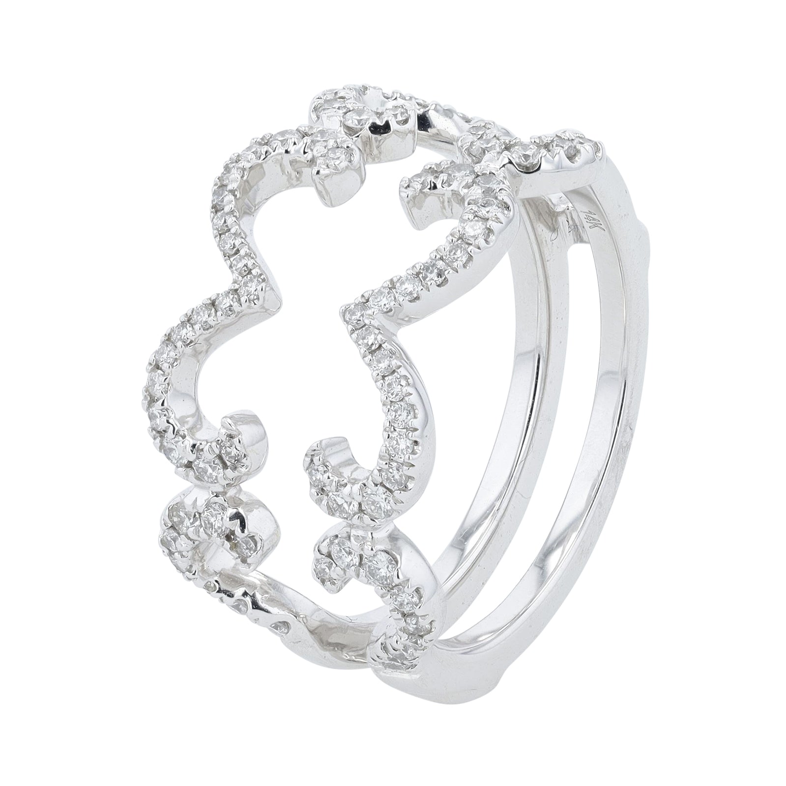 14K WG 3/8 CT Diamond Ring Guard