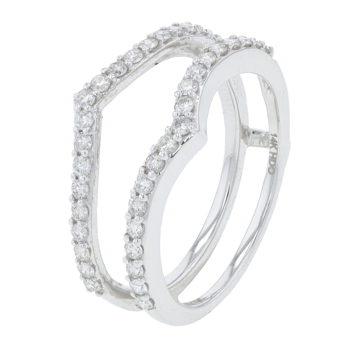 14K WG 1/2 CT Diamond Ring Guard