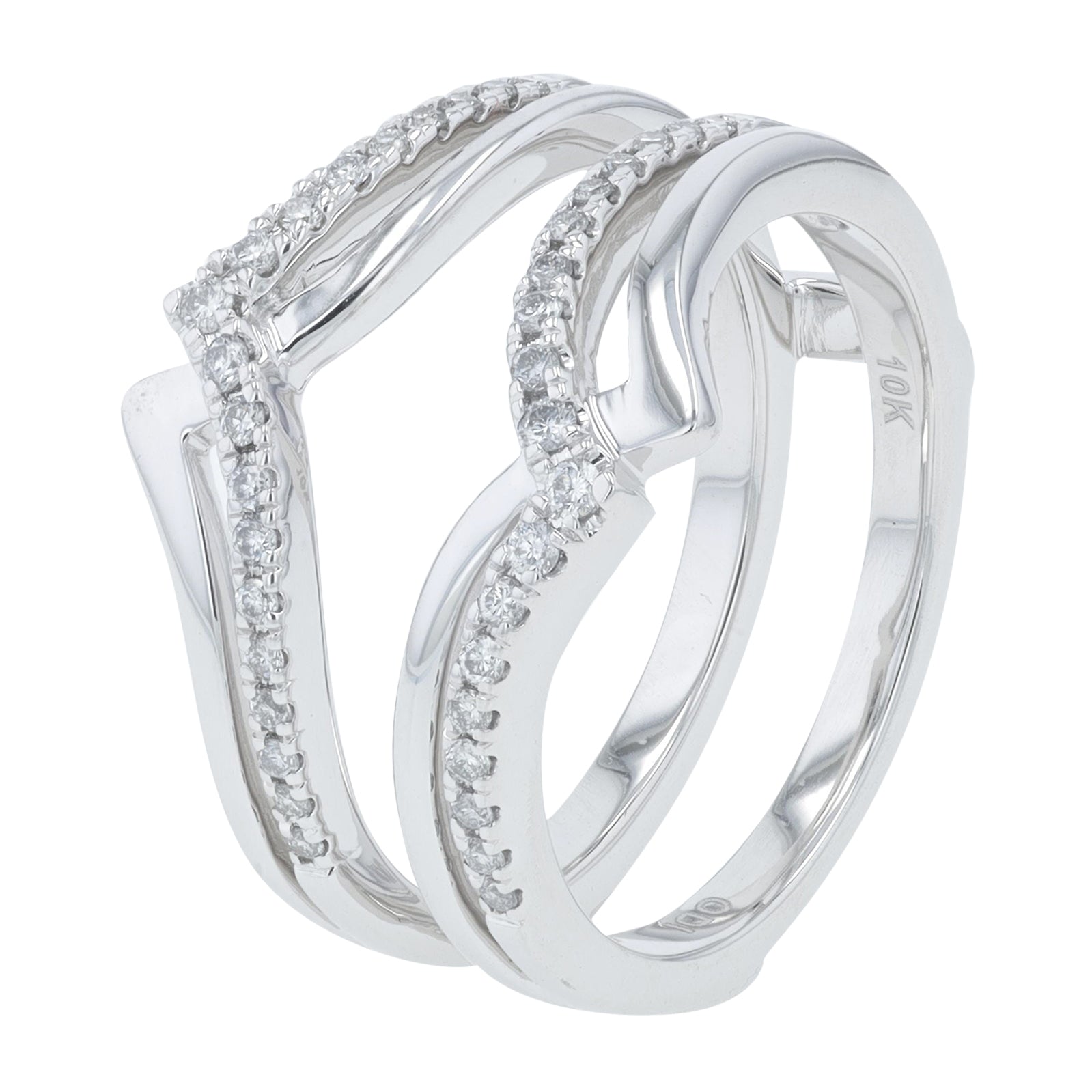 10K WG .25 CT Diamond Ring Guard