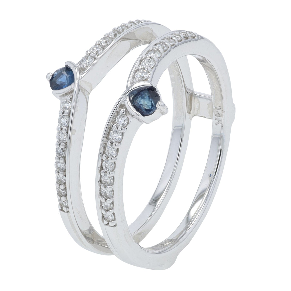 14K WG .17 CT Sapphire Ring Guard