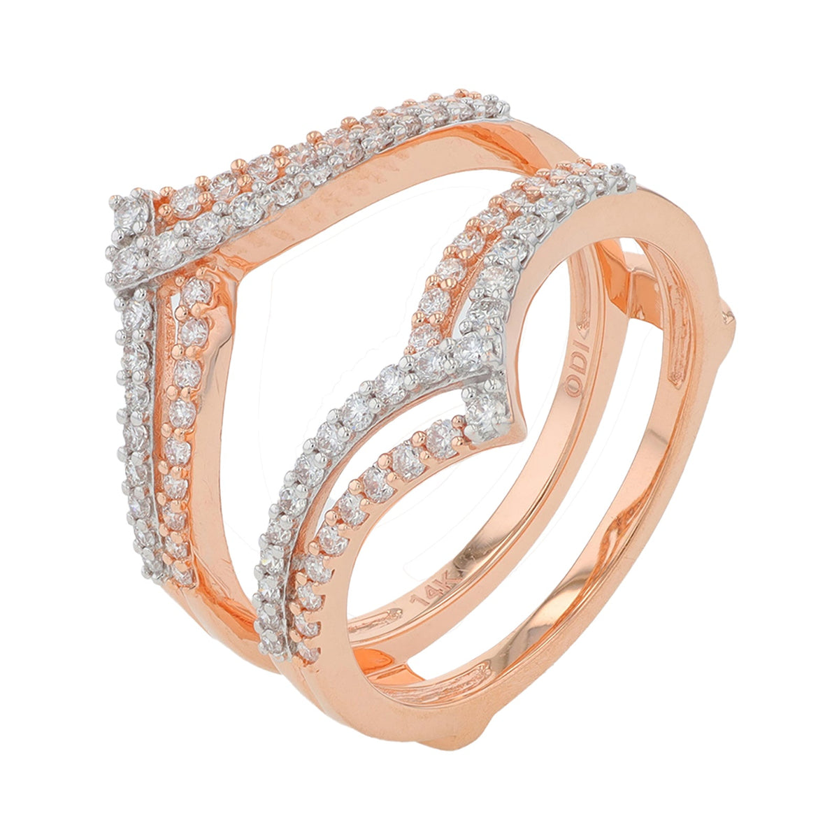14K RG .50 CTW Diamond Ring Wrap