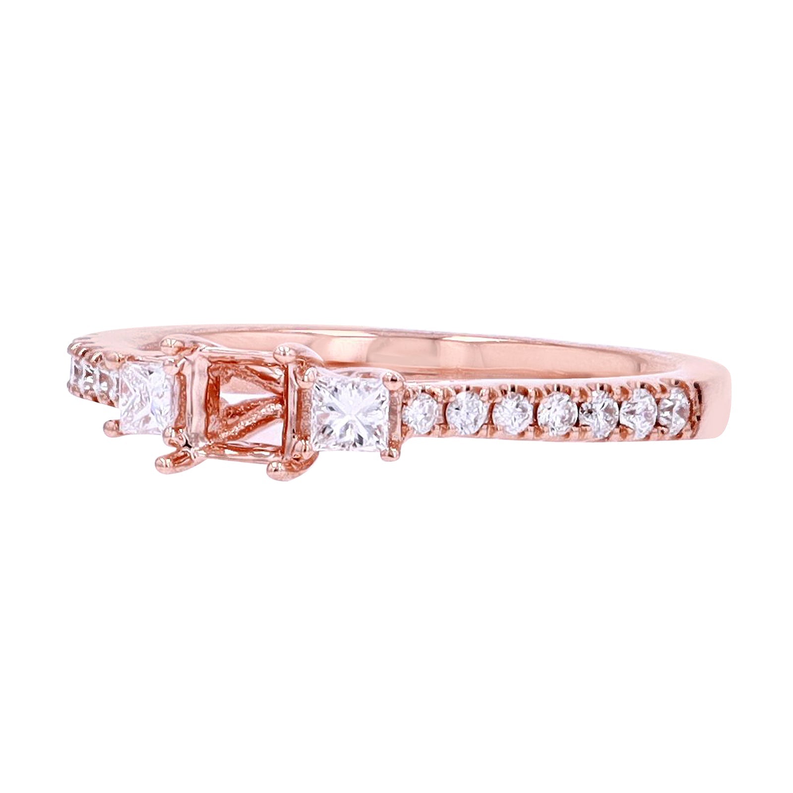 14K RG 1/4 CT Diamond Semi-Mount