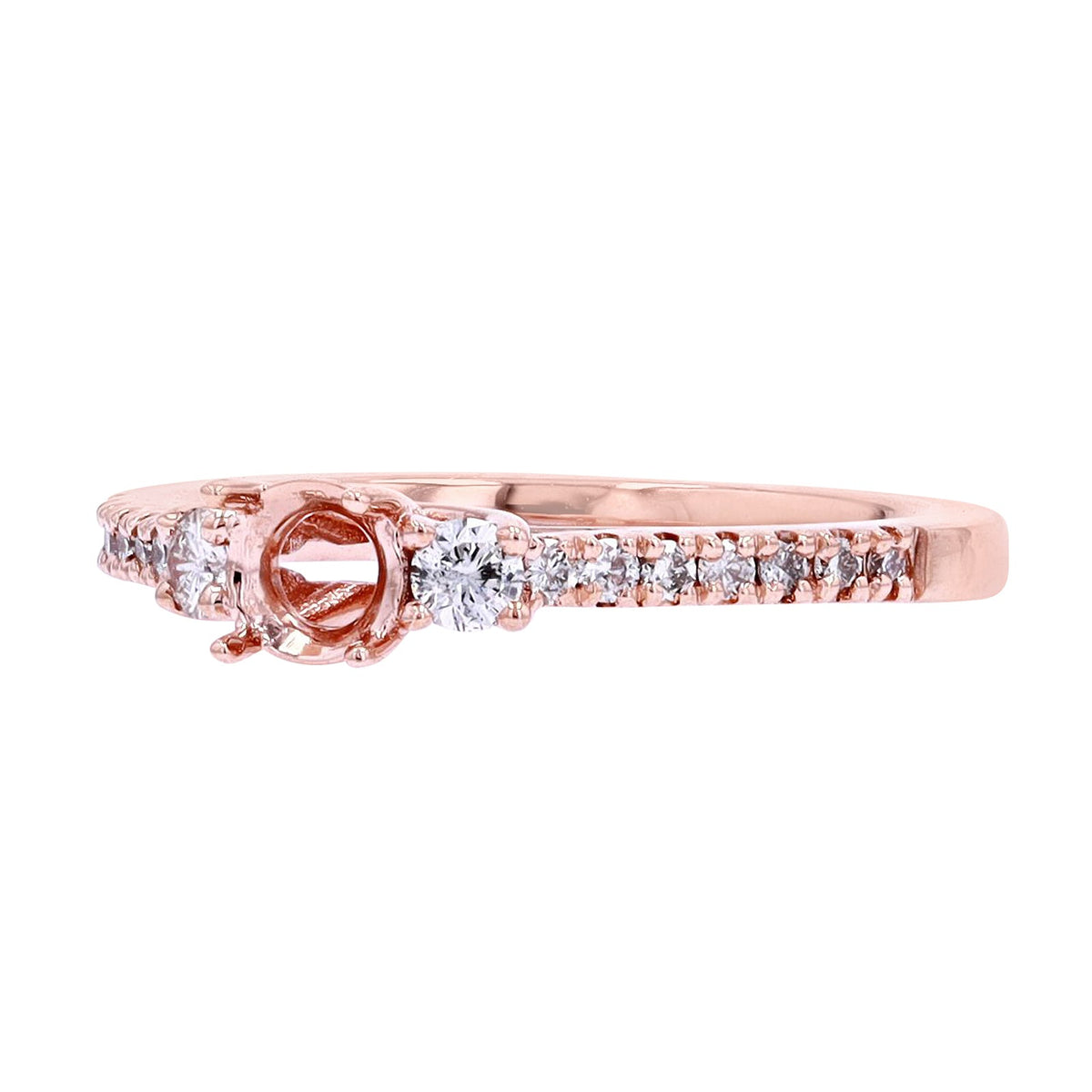 14K RG 1/4 CT Diamond Semi-Mount