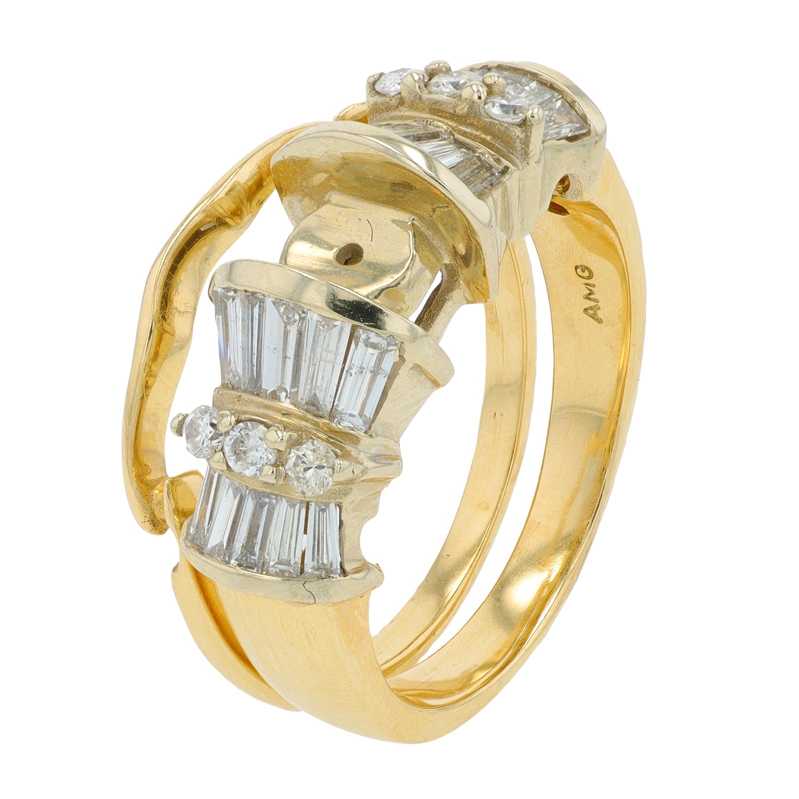 14K TT .804 CT Diamond Bridal Set