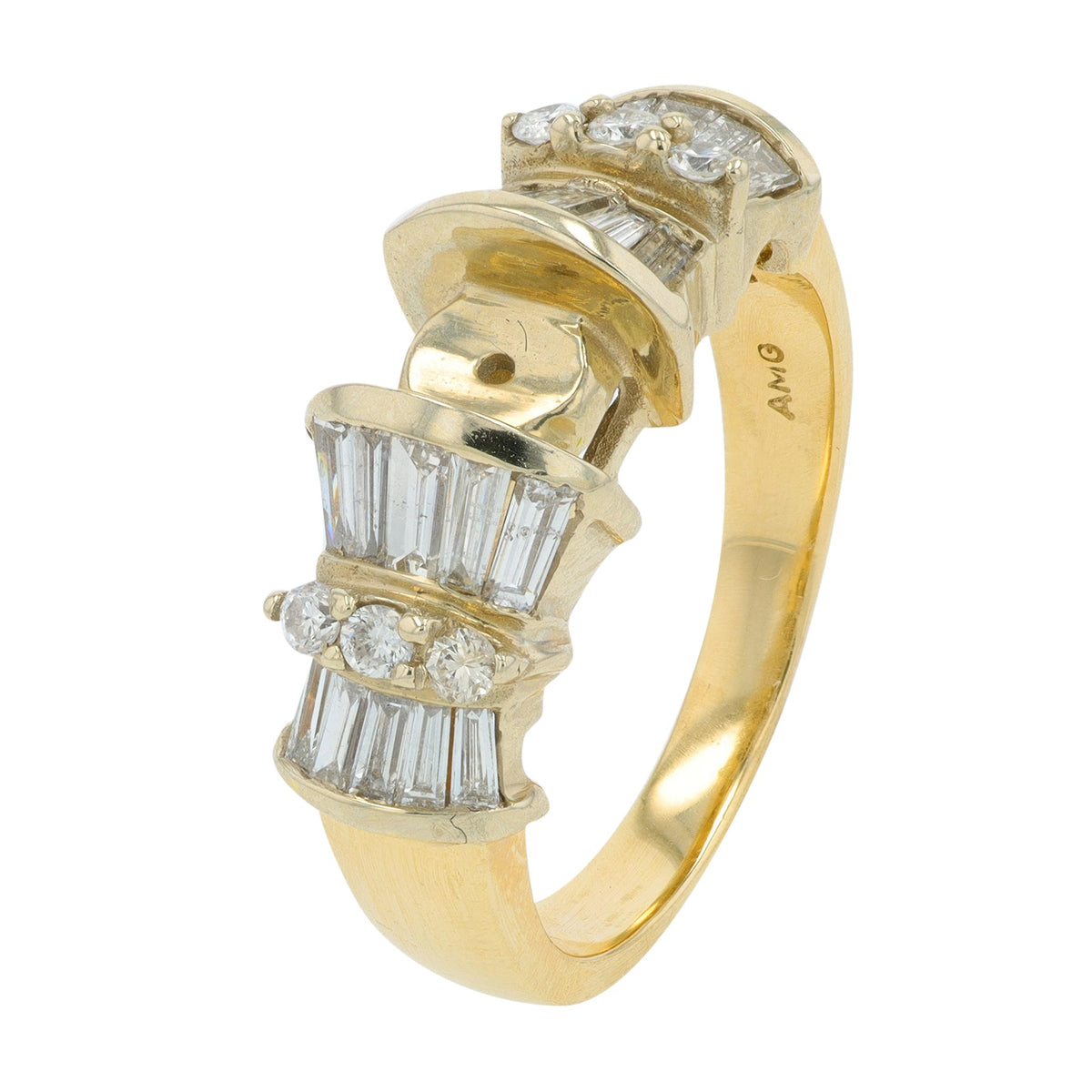 14K TT .804 CT Diamond Bridal Set