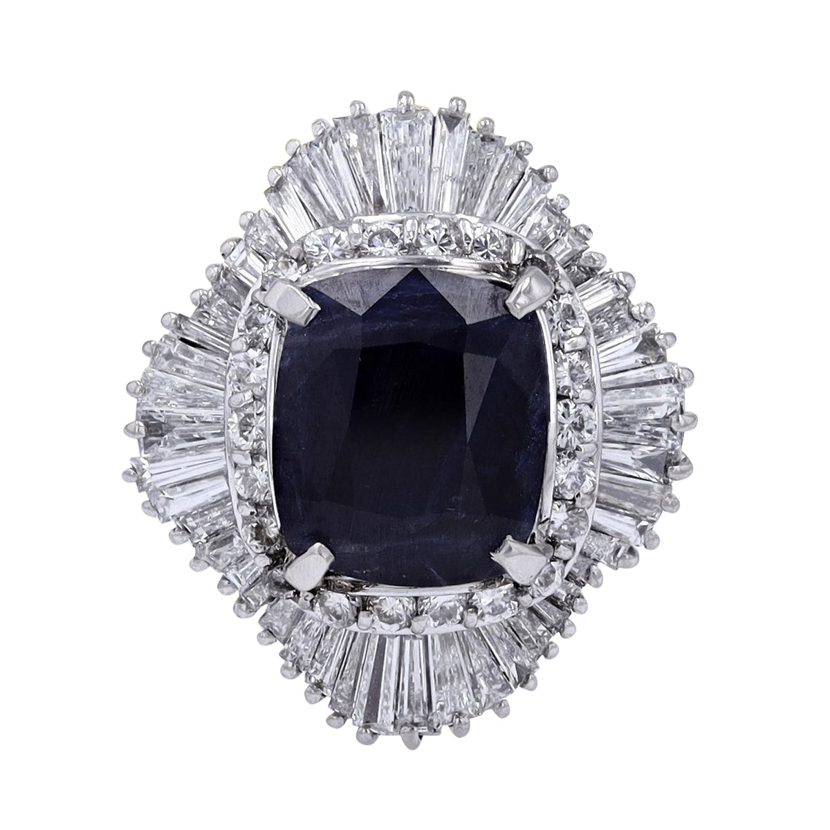 PT900 5.11 CT No Heat Burma Sapphire Ballerina Ring<p><strong>GIA Available</p></strong>