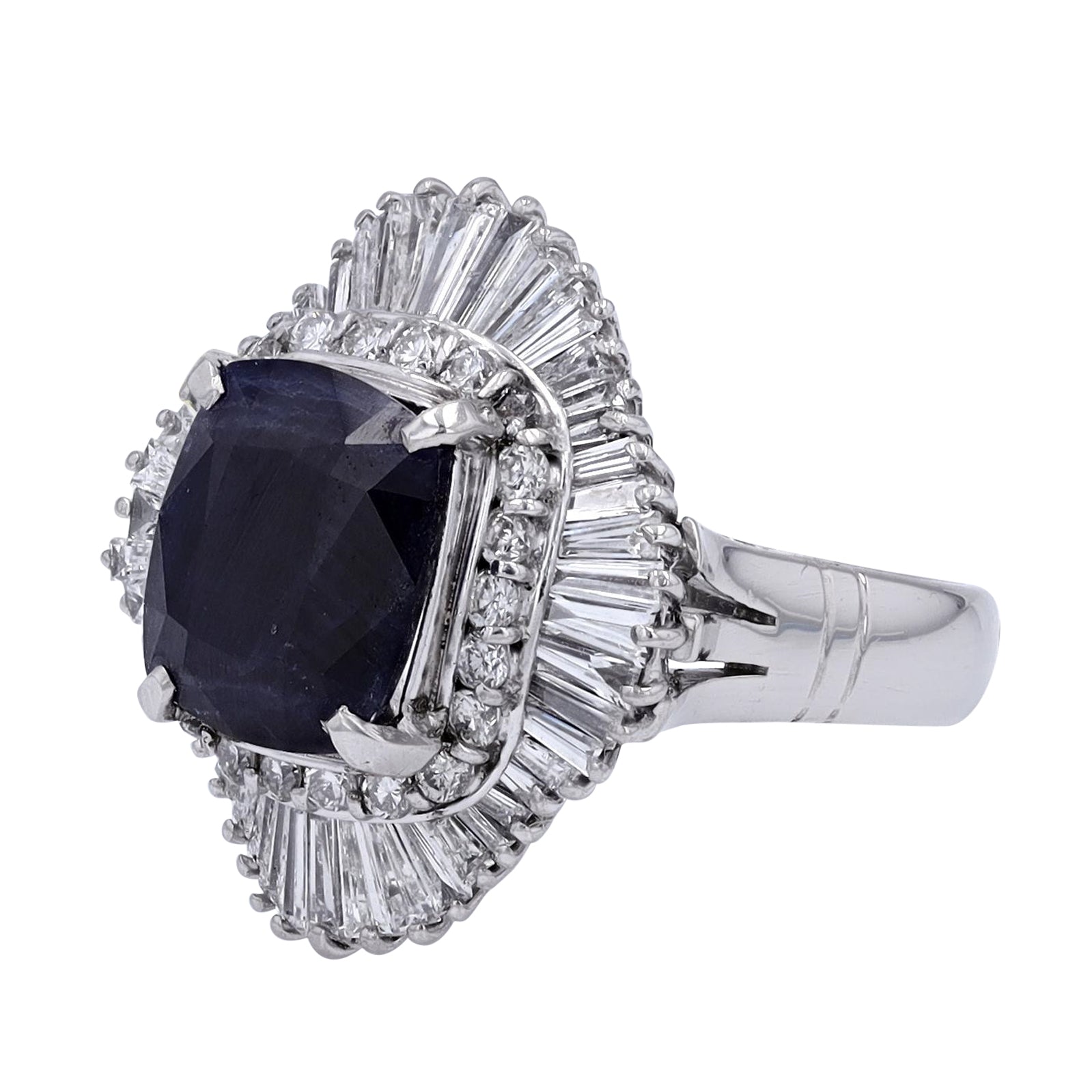 PT900 5.11 CT No Heat Burma Sapphire Ballerina Ring<p><strong>GIA Available</p></strong>