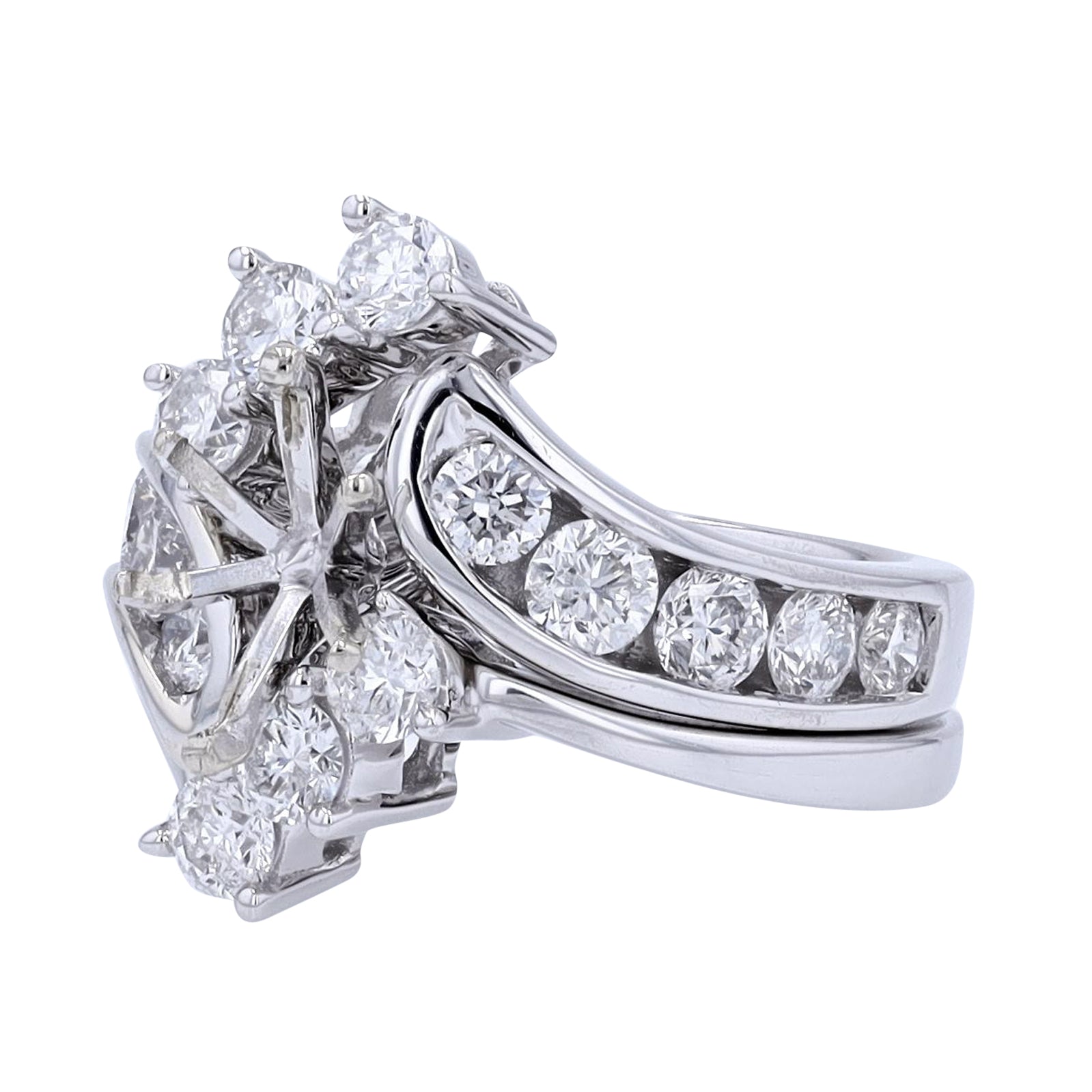 14K WG 2.25 CT Diamond Semi-Mount Bridal Set
