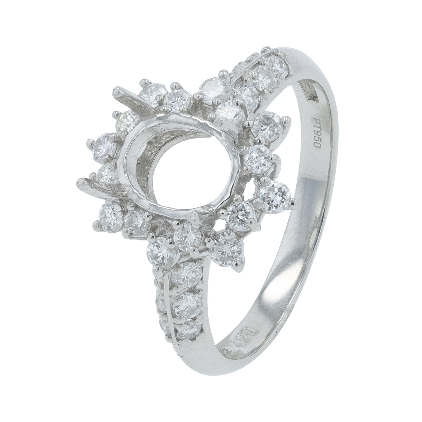 PT950 0.57 CTW Diamond Semi-Mount