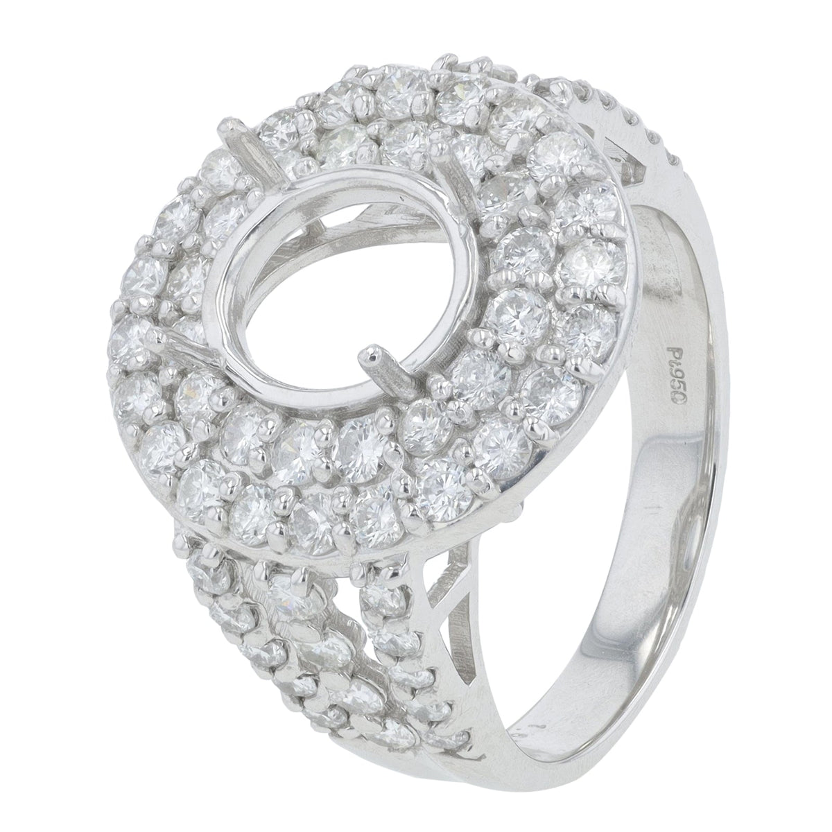 PT950 1.53 CT Diamond Semi-Mount