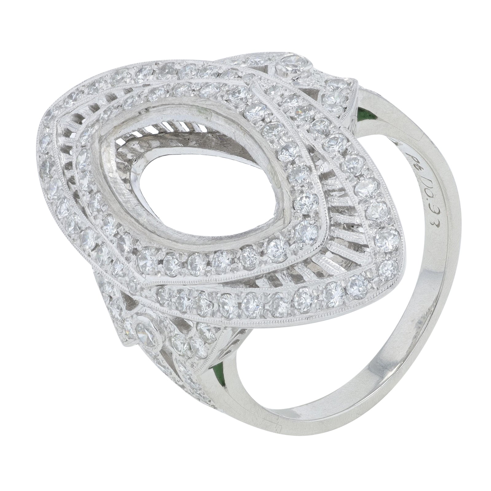 Platinum 0.93 CT Diamond Semi-Mount
