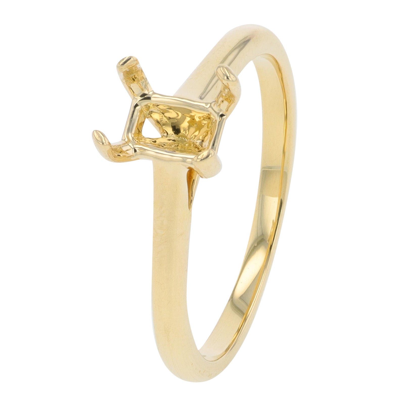 14K Gold Semi-Mount Holds 4x6 MM Emerald<p><strong>More Colors Available</p></strong>
